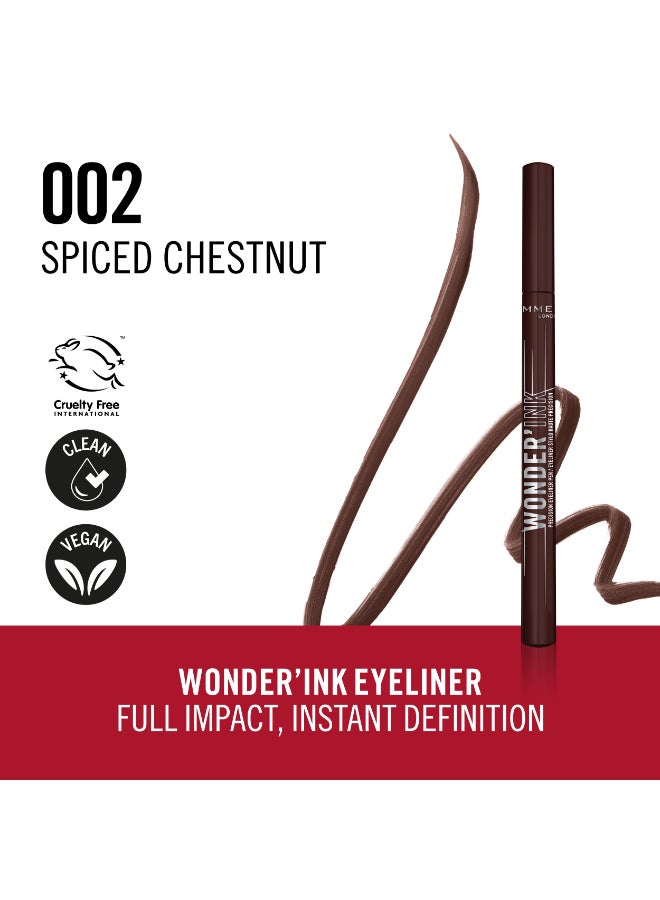 RIMMEL LONDON Wonder'Ink Precision Eyeliner Pen - 002 - Spiced Chestnut, 1ml - Image 3