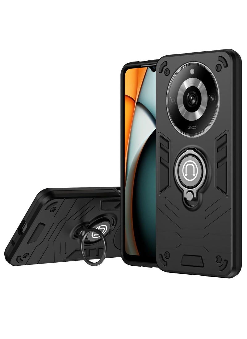 GOLDEN MASK GOLDEN MASK For Realme 11 Pro Plus/Realme 11 Pro Armored Window Bracket Camera Shield Cover Camera Lend Protection With Ringe (Black)  - Image 2