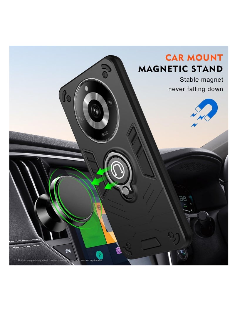 GOLDEN MASK GOLDEN MASK For Realme 11 Pro Plus/Realme 11 Pro Armored Window Bracket Camera Shield Cover Camera Lend Protection With Ringe (Black)  - Image 5
