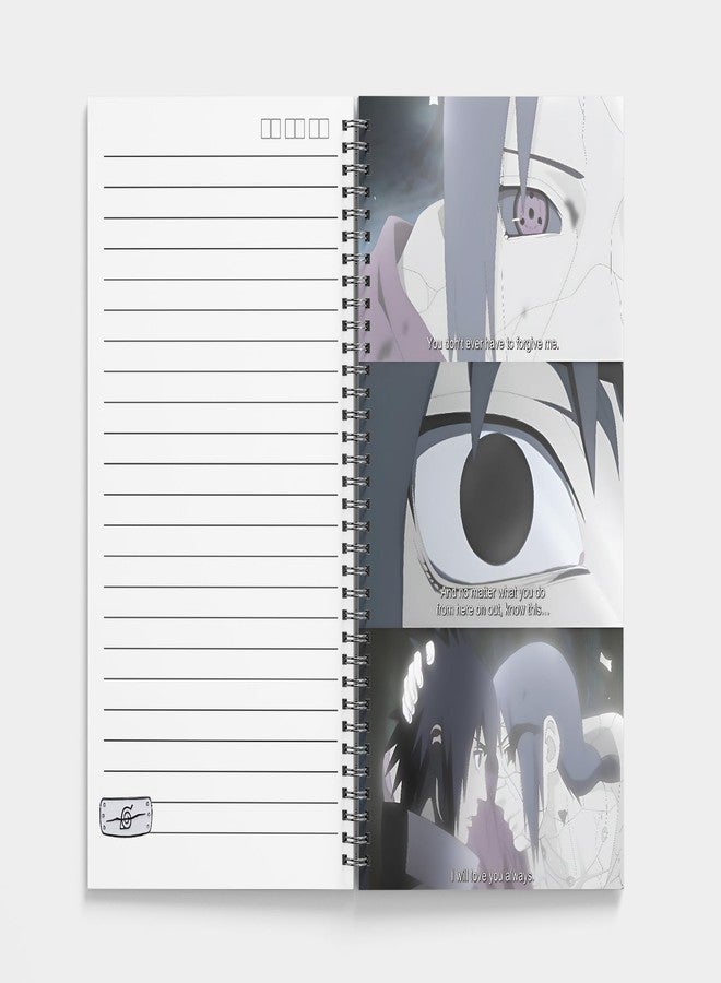 zenithink دفتر ملاحظات زينيثينك إيتاشي أوتشيها أنمي | ورق 80 غ/م² مع غلاف مقوى 350 غ/م² | مسطر بخطوط مفردة | 160 صفحة | مقاس A5 | تجليد حلزوني | متعدد الاستخدامات للمدرسة والمنزل والمكتب | - Image 4
