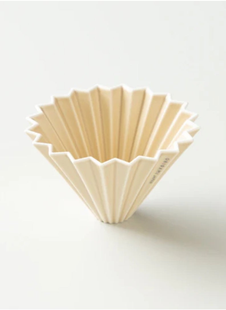 Origami - Ceramic Dripper M with Plastic Holder - Pour Over Coffee Maker - Compatible with VCF-02 and Wave 185 filters - Color Matt Beige - Image 1
