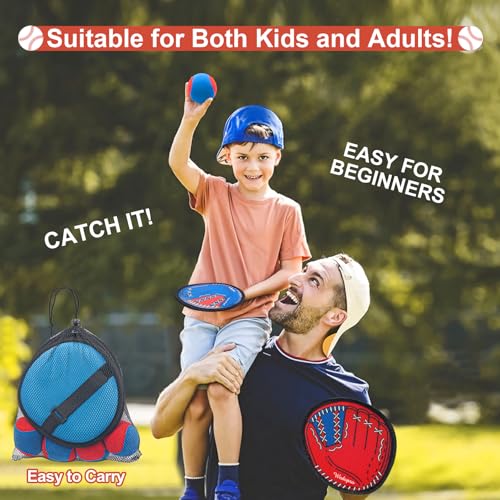 Wedopro Toss and Catch Ball Game Kids Toddler Baseball Glove Catch Ball Toys Kids Outdoor Games for Family Toys for Beach Yard Outside Birthday Easter Gift for Ages 3 4 5 6 7 812 Year Old Boys Girls - Image 5