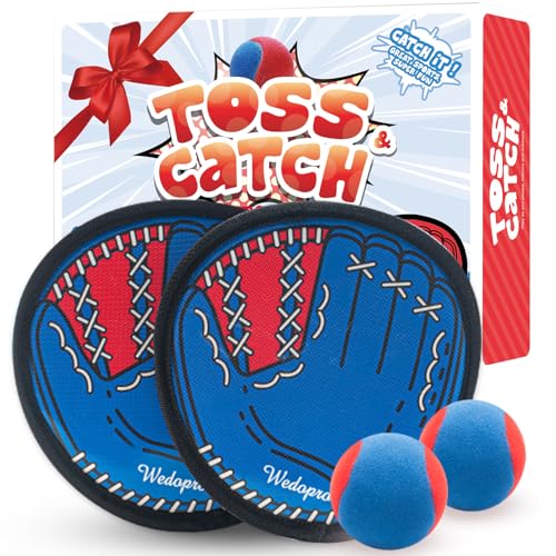 Wedopro Toss and Catch Ball Game Kids Toddler Baseball Glove Catch Ball Toys Kids Outdoor Games for Family Toys for Beach Yard Outside Birthday Easter Gift for Ages 3 4 5 6 7 812 Year Old Boys Girls - Image 1