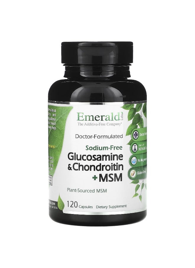 Emerald Laboratories - Emerald Laboratories, Glucosamine & Chondroitin + MSM, 120 Capsules - Image 1