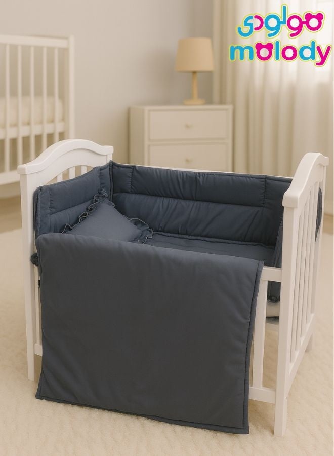 molody Baby Crib Bumper with Full Bedding Set – 7 Pieces – Safety & Comfort for Newborns – Size 120×60 - Image 4
