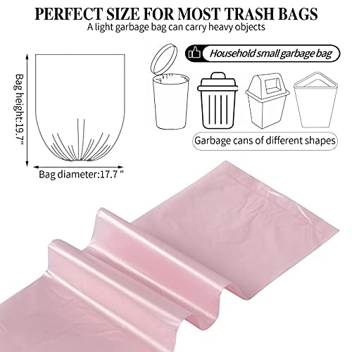 HDY 5 Rolls Small Trash Bags - 100 Counts Durable 4 Gallon Small Garbage Bags for home office kitchen Bathroom Bedroom Trash Can liners（Pink） - Image 3