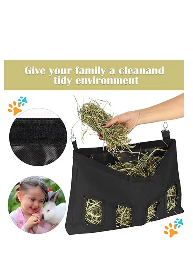Excefore Rabbit Hay Feeder Bunny Hay Bag for Rabbits Hay Holder with Adjustable Shoulder Strap Large Capacity Hanging Hay Feeder Bag for Small Animal Rabbit Guinea 2 Style - Image 3