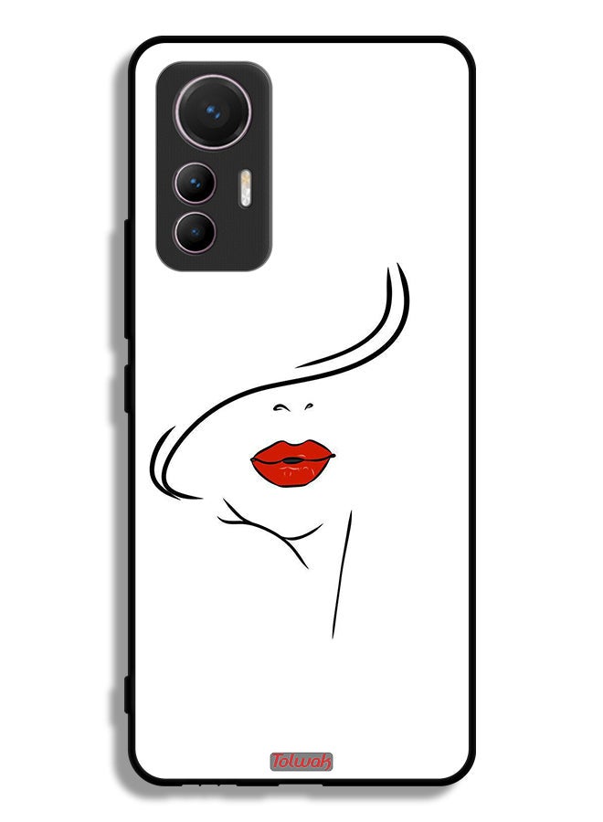 Tolwak Xiaomi 12 Lite Protective Case Cover Girl Face Art - Image 2