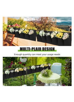 SYOSI 2 Pcs Hanging Grow Bags with Pockets Horizontal Wall Planter with 20 Zip Ties Hanging Flower Bags Fence Hanging Planters for Outdoor Plants Home Decoration(100*30cm)  - Image 4