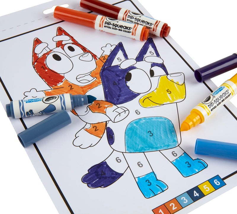 Crayola - Colour by Numbers - Bluey (Includes 16 Colouring Pages and 6 Mini-Markers) | Early Years Educational Colouring Fun | For Ages 3+ - Image 3