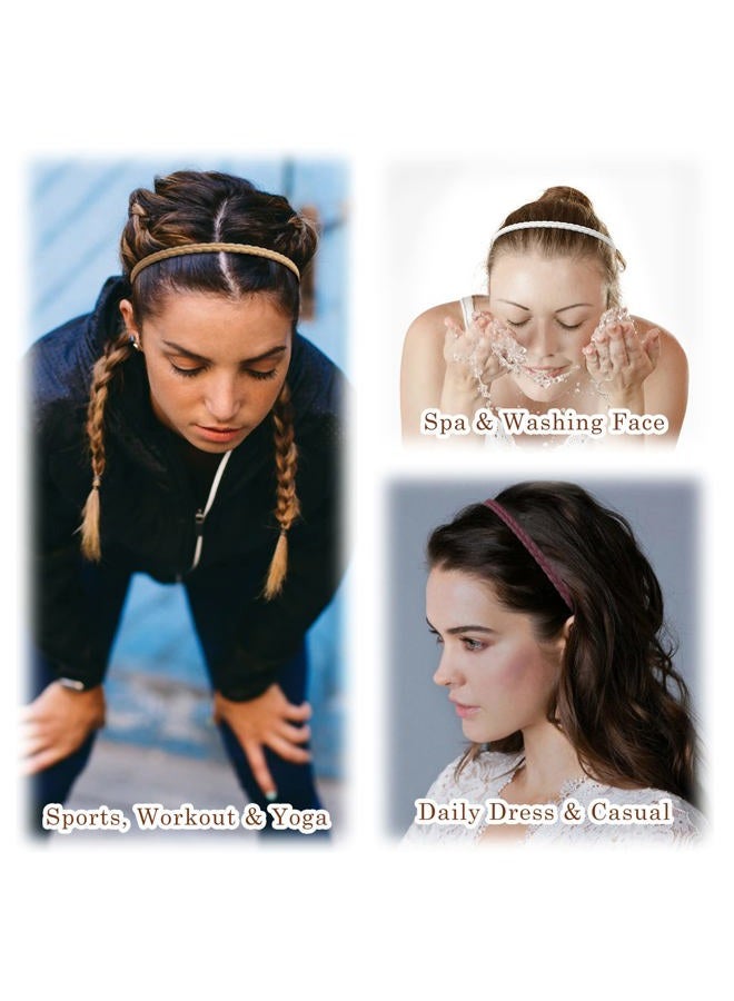 WOVOWOVO Braided Thin Headbands for Women, 12 Packs Plastic Hair Bands with Long Teeth for Girls Teens, Non Slip Fashion Hair Comb Head Bands Hair Accessories - Image 3