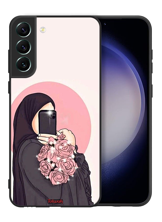 Tolwak Samsung Galaxy S21 FE 5G Protective Case Cover Making Selfies While Holding Flowers Art - Image 2