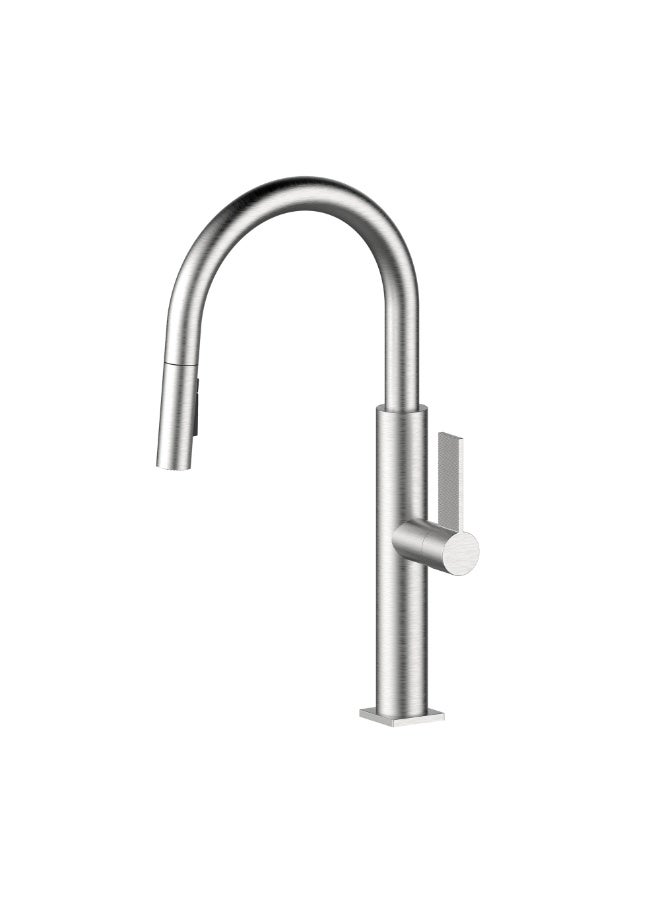 CM XD-1609 Pull out Black Mixer Brushed Nickel Finish - Image 1