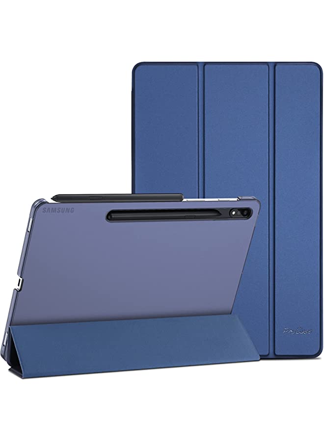 Procases ProCase Galaxy Tab S8 / Tab S7 11 inch Case, Protective Slim Case Folio Hard Back Stand Smart Cover for 11" Galaxy Tab S8 2022 / Galaxy Tab S7 2020 SM-X700 X706 T870 T875 T878 -Navy - Image 1