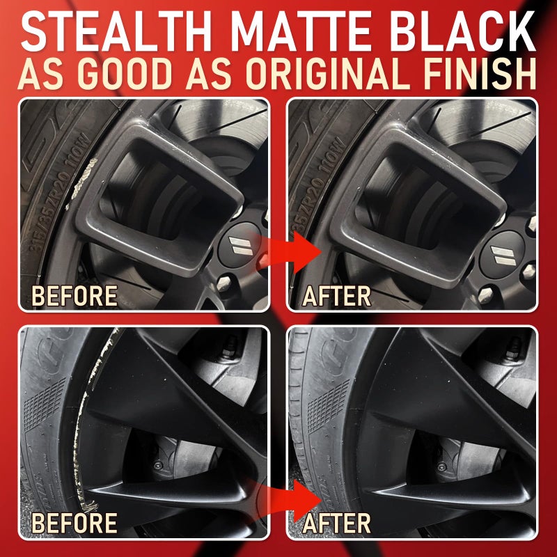 SMAPHY Wheel Scratch Repair Kit, Wheel Repair Kit Curb Rash, DIY Alloy Wheel Repair Kit, Car Wheel Rim Scratch Repair Kit, Rim Paint Pen for Wheel Repair, Universal Color Black Wheel Paint (Matte Black) - Image 3