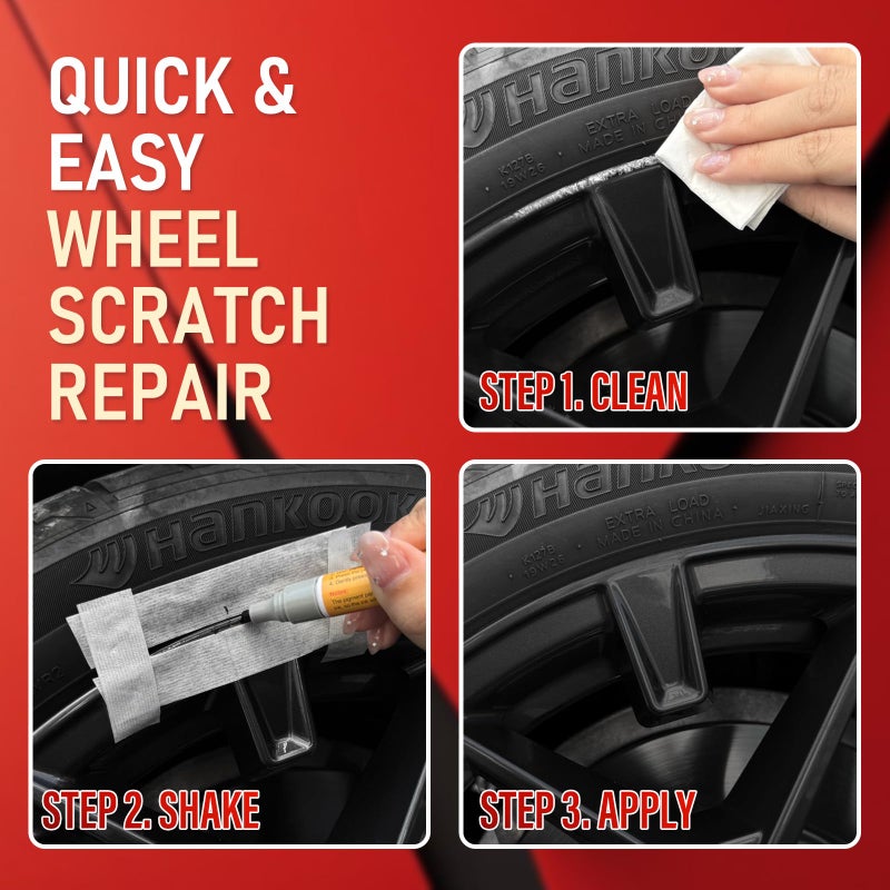 SMAPHY Wheel Scratch Repair Kit, Wheel Repair Kit Curb Rash, DIY Alloy Wheel Repair Kit, Car Wheel Rim Scratch Repair Kit, Rim Paint Pen for Wheel Repair, Universal Color Black Wheel Paint (Matte Black) - Image 5