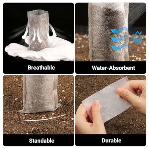 ENPOINT Seed Starter Bags Small, 200PCS 3x4 inch Non-Woven Nursery Plant Grow Bags, Fabric Seedling Bags Pots Pouch for Plants Seeding Clones Home Garden Supply - Image 2