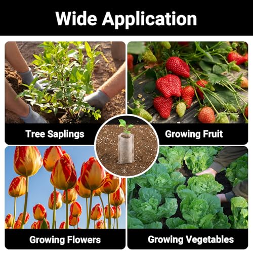 ENPOINT Seed Starter Bags Small, 200PCS 3x4 inch Non-Woven Nursery Plant Grow Bags, Fabric Seedling Bags Pots Pouch for Plants Seeding Clones Home Garden Supply - Image 5