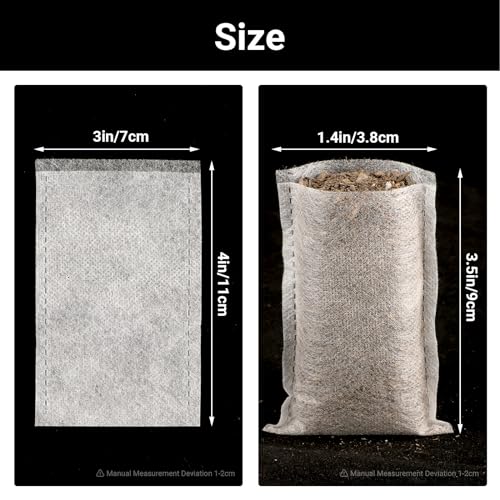 ENPOINT Seed Starter Bags Small, 200PCS 3x4 inch Non-Woven Nursery Plant Grow Bags, Fabric Seedling Bags Pots Pouch for Plants Seeding Clones Home Garden Supply - Image 3