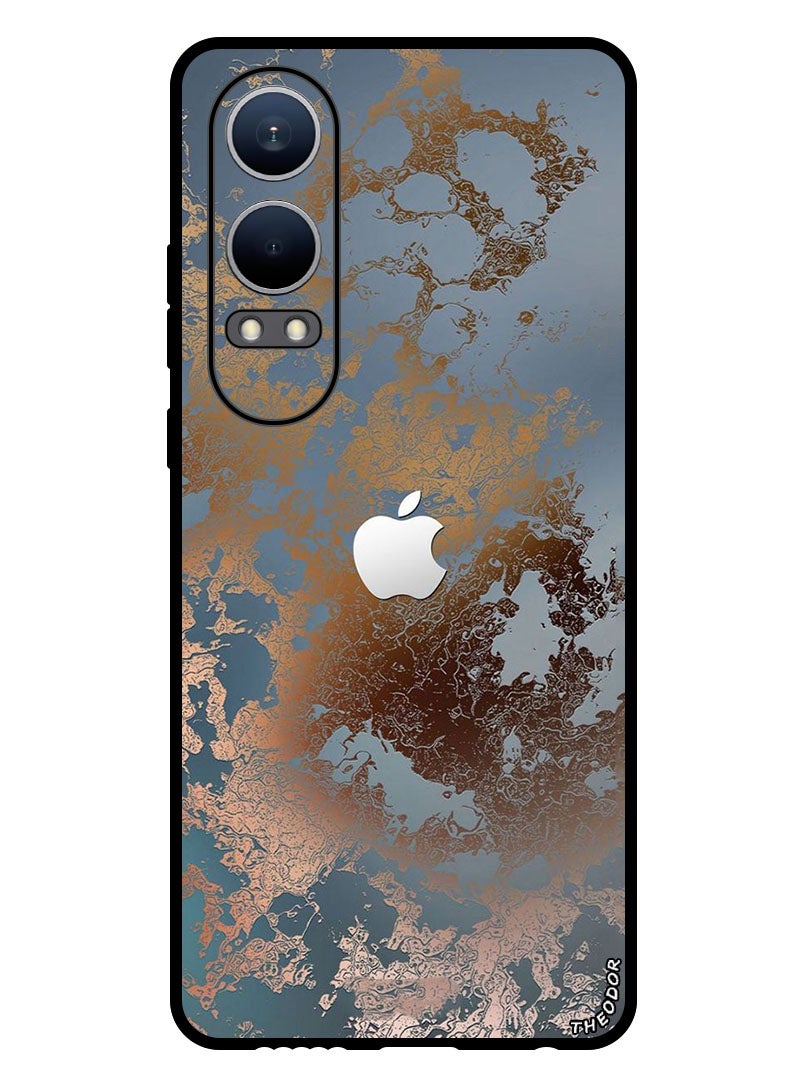 Theodor Protective Case Anti Scratch Shock Proof Bumper Cover For OnePlus Nord CE4 Lite Golden Grey Design - Image 1