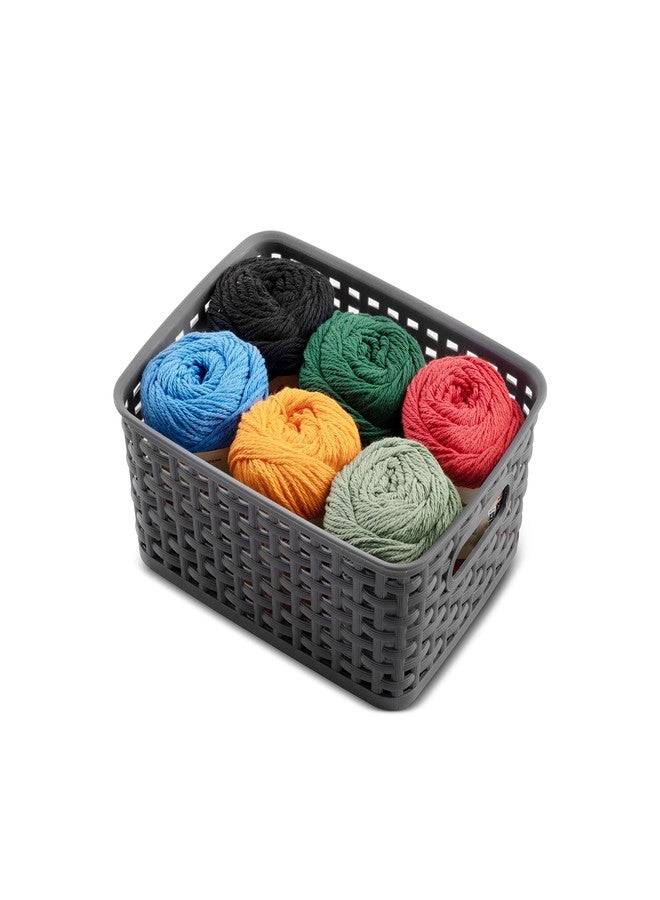 Seseno Set of 6 Plastic Storage Baskets - Small Pantry Organizer Basket Bins - Household Organizers with Cutout Handles for Kitchen Organization, Countertops, Cabinets, Bedrooms, and Bathrooms - Image 4