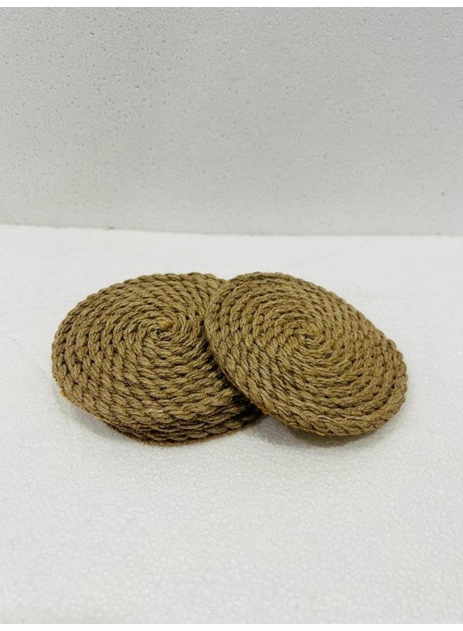 ESSELKAY Jute Rope Coasters, Round Braided Design, Natural Brown, Pack of 2 - Image 4