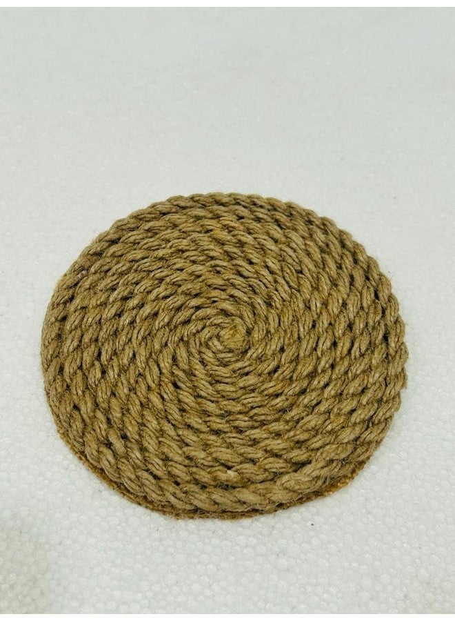 ESSELKAY Jute Rope Coasters, Round Braided Design, Natural Brown, Pack of 2 - Image 5