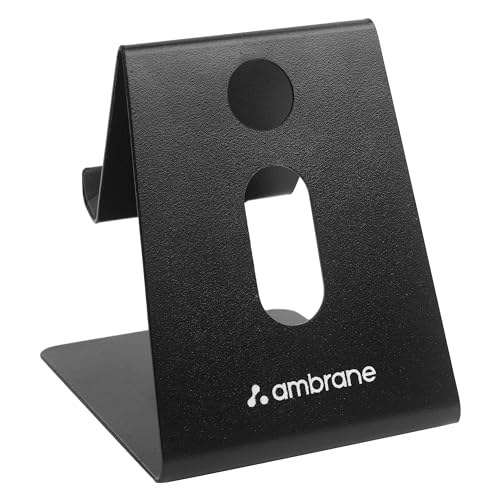 Ambrane Mobile Holding Tabletop Stand, 180 Degree View, Premium Metal Body, Wide Compatibility, Multipurpose, Anti-Skid Design (Pop Stand, Black) - Image 1