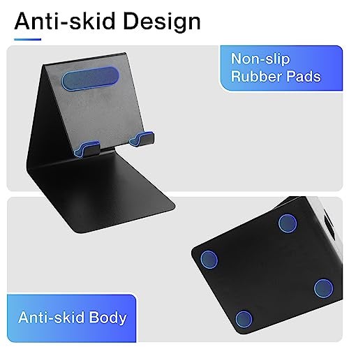 Ambrane Mobile Holding Tabletop Stand, 180 Degree View, Premium Metal Body, Wide Compatibility, Multipurpose, Anti-Skid Design (Pop Stand, Black) - Image 4