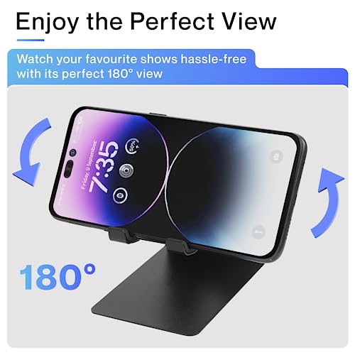 Ambrane Mobile Holding Tabletop Stand, 180 Degree View, Premium Metal Body, Wide Compatibility, Multipurpose, Anti-Skid Design (Pop Stand, Black) - Image 3