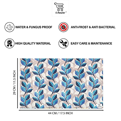 E-Retailer® Waterproof PVC Refrigerator Drawer Mats/Multipurpose Mats/Fridge Mats Set of 8 Pcs (Color-Leaf Blue, Size-17.5X11.5 Inches) - Image 3