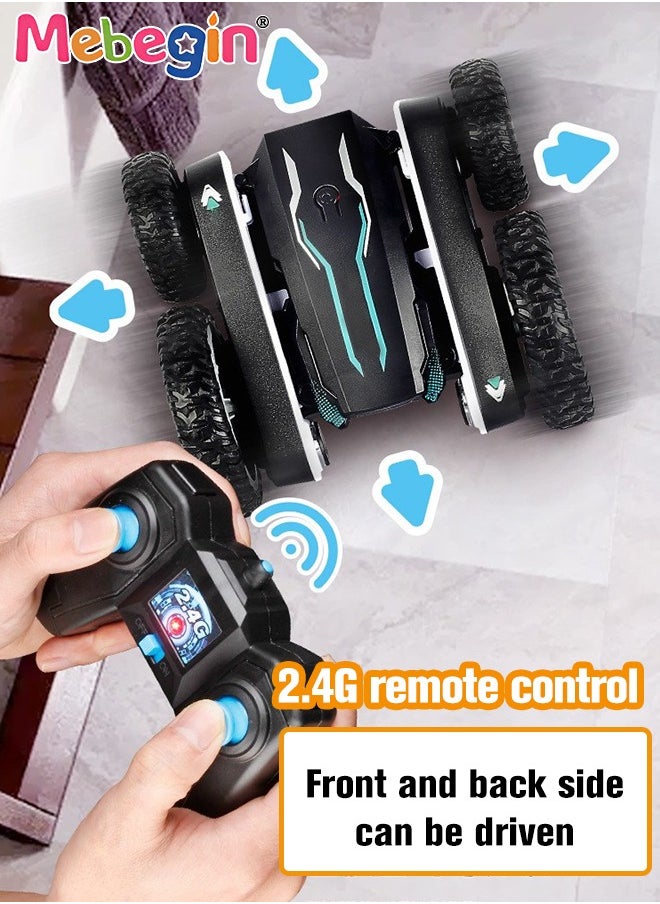 MEBEGIN - 2.4GHz Remote Control Stunt Toy Car Double Sided 360°Flips Rotating Vehicles Blooming Cool Light Tumbling Double-sided Butterfly Car Toys for Boy Girl Teens - Image 1
