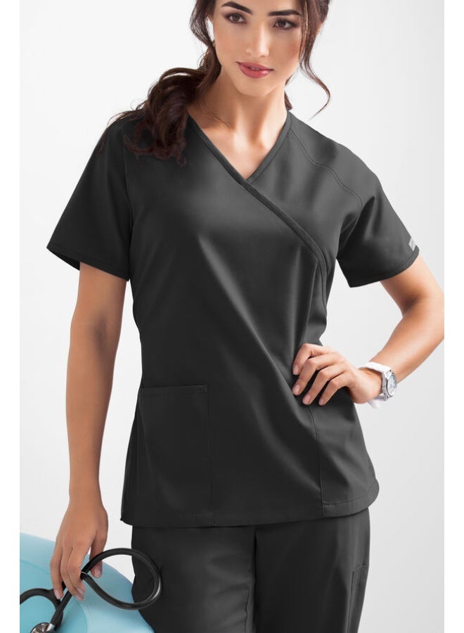 Loquat Womens Medical Scrubs Set Medical Uniform Set Black - Image 2