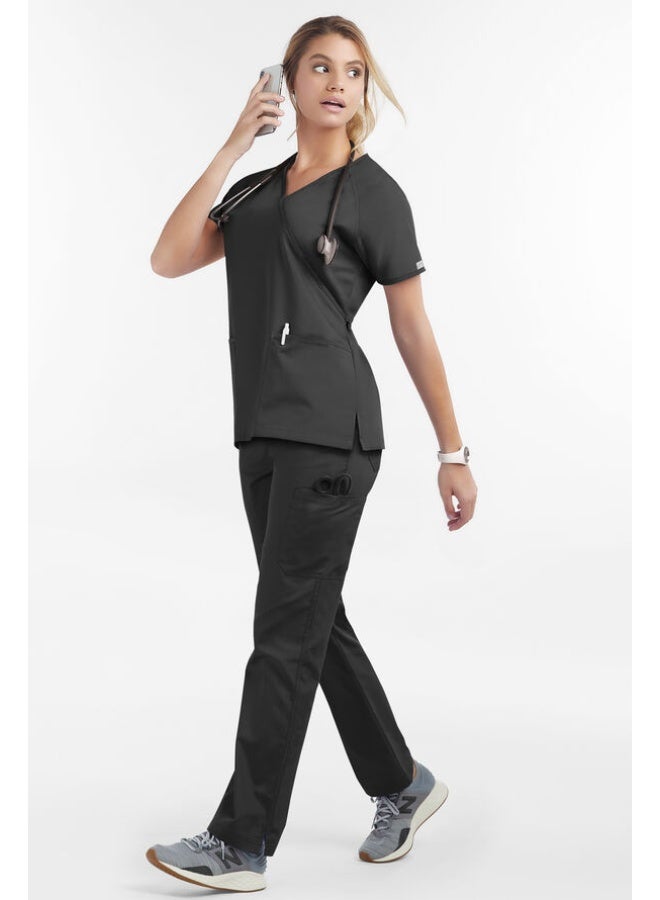 Loquat Womens Medical Scrubs Set Medical Uniform Set Black - Image 1