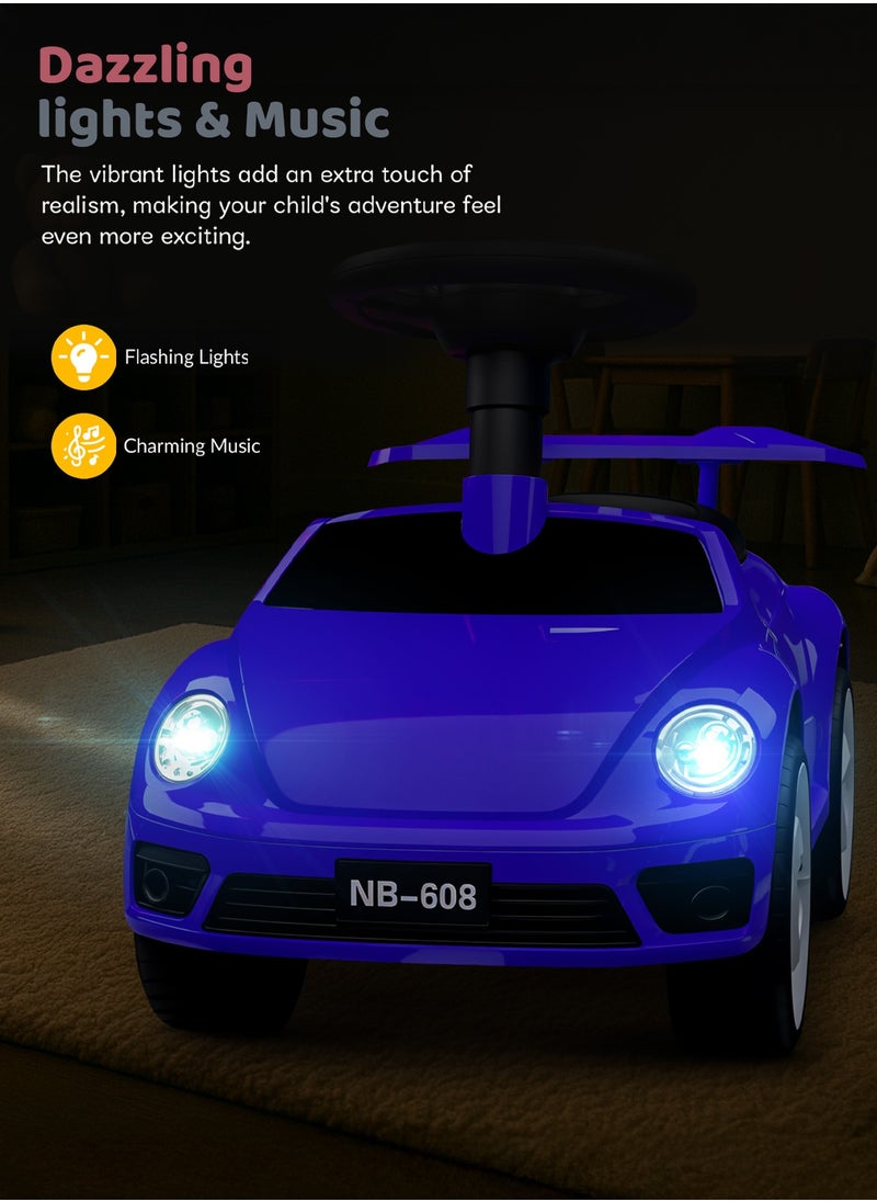 BAYBEE Bruno Baby Ride on Car for Kids, Toddler Ride on Baby Car with Lights, Music, Backrest & Storage Space | Kids Push Car for Baby | Push Ride on Car for Kids Toddlers 1 to 3 Years Boys Girls Blue  - Image 3