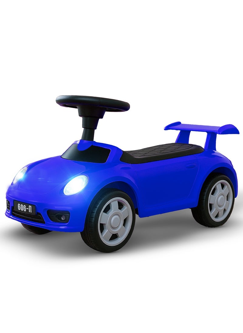 BAYBEE Bruno Baby Ride on Car for Kids, Toddler Ride on Baby Car with Lights, Music, Backrest & Storage Space | Kids Push Car for Baby | Push Ride on Car for Kids Toddlers 1 to 3 Years Boys Girls Blue  - Image 1
