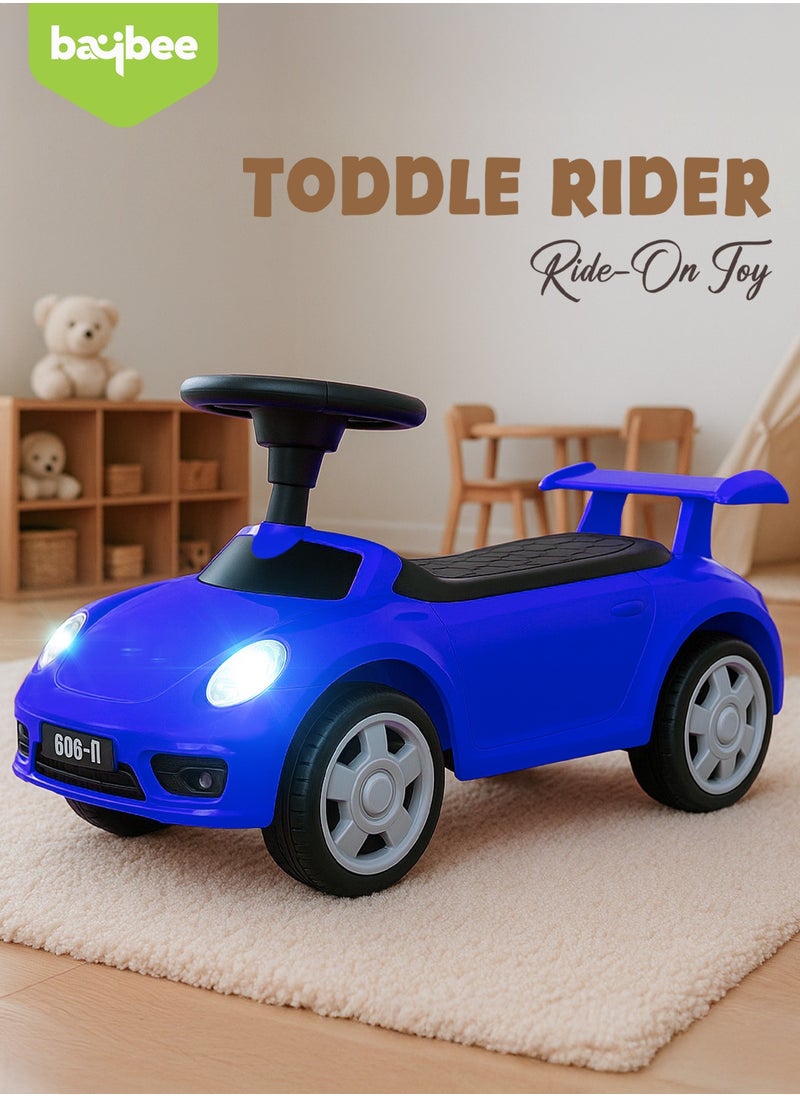 BAYBEE Bruno Baby Ride on Car for Kids, Toddler Ride on Baby Car with Lights, Music, Backrest & Storage Space | Kids Push Car for Baby | Push Ride on Car for Kids Toddlers 1 to 3 Years Boys Girls Blue  - Image 2