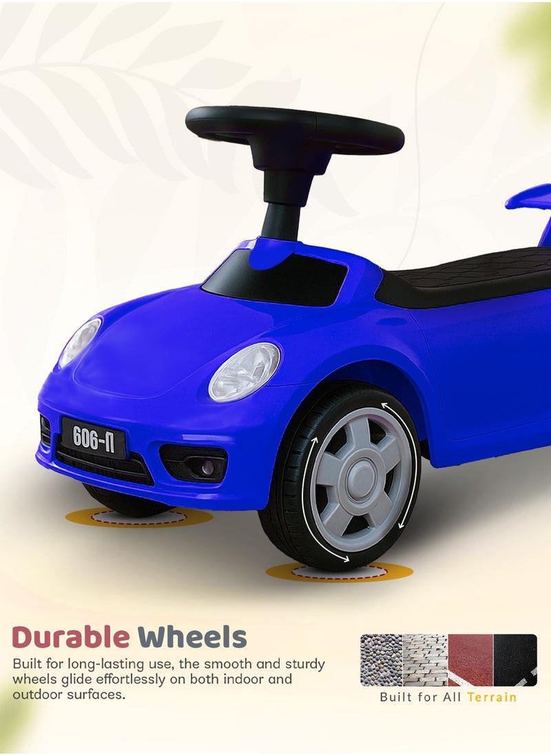 BAYBEE Bruno Baby Ride on Car for Kids, Toddler Ride on Baby Car with Lights, Music, Backrest & Storage Space | Kids Push Car for Baby | Push Ride on Car for Kids Toddlers 1 to 3 Years Boys Girls Blue  - Image 4