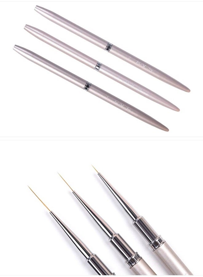 KADS Nail Art Liner Brushes Kolinsky Nail Art Brush Liner Brush UV Gel Polish Painting Nail Design Brush Metal Handle Nail Drawing Pens 8/15/20mm (8mm) - Image 5
