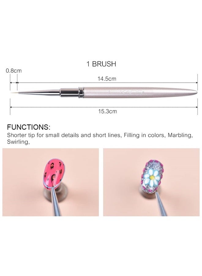 KADS Nail Art Liner Brushes Kolinsky Nail Art Brush Liner Brush UV Gel Polish Painting Nail Design Brush Metal Handle Nail Drawing Pens 8/15/20mm (8mm) - Image 2