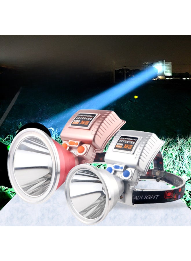 Generic Headlamp/headlight Decorative Lighting Head Mounted Flashlight Outdoor Activities Hiking Camping Hunting-Color:XJ-8802 Blue Three Lithium Battery With Induction Power Bank Function Endurance 8-15 Hours