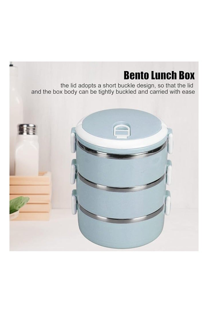 Multi-layer thermal lunch box, 4 tiers, secure lock and handle, suitable for hot and cold meals, ideal for school or work, made from safe materials and easy to clean.  - Image 1