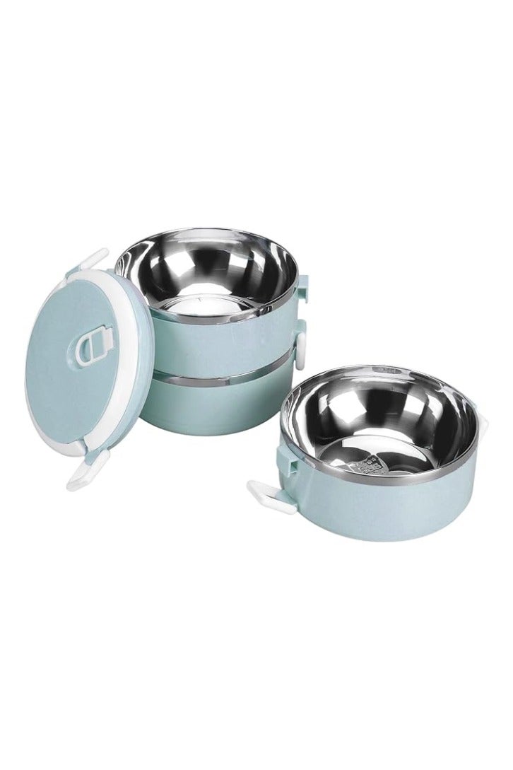Multi-layer thermal lunch box, 4 tiers, secure lock and handle, suitable for hot and cold meals, ideal for school or work, made from safe materials and easy to clean.  - Image 4