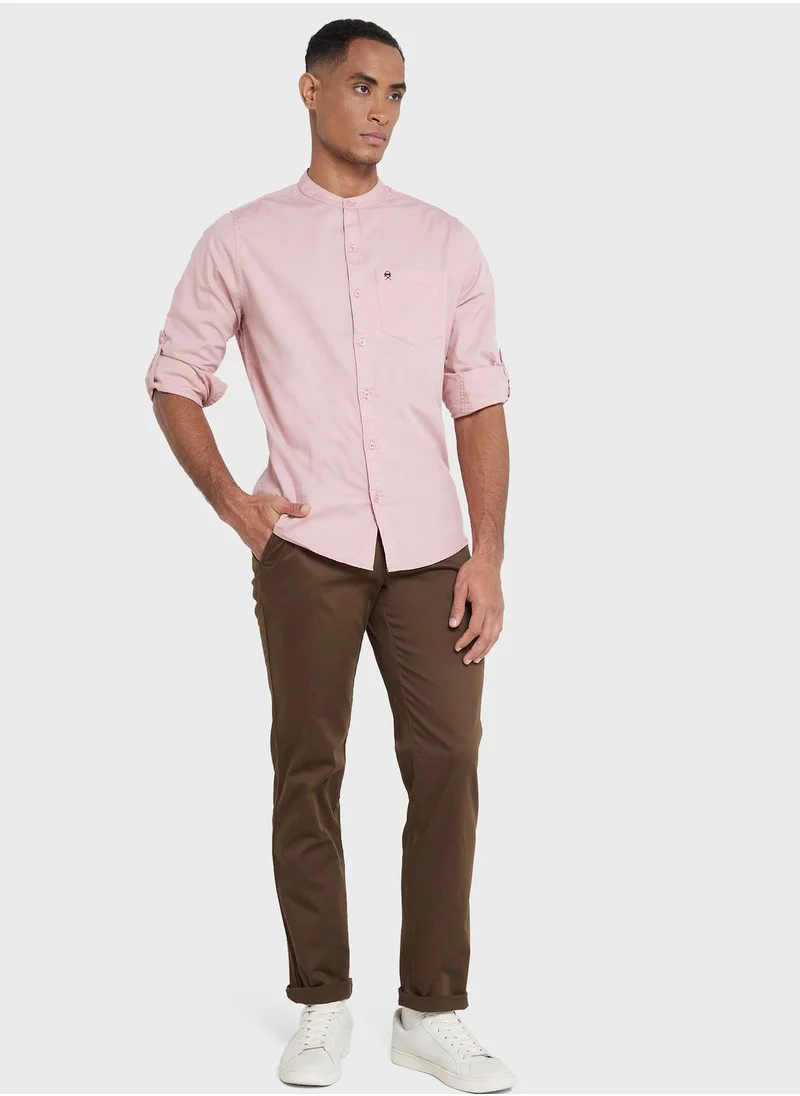 Thomas Scott Thomas Scott Men Pink Pure Cotton Slim Fit Casual Shirt