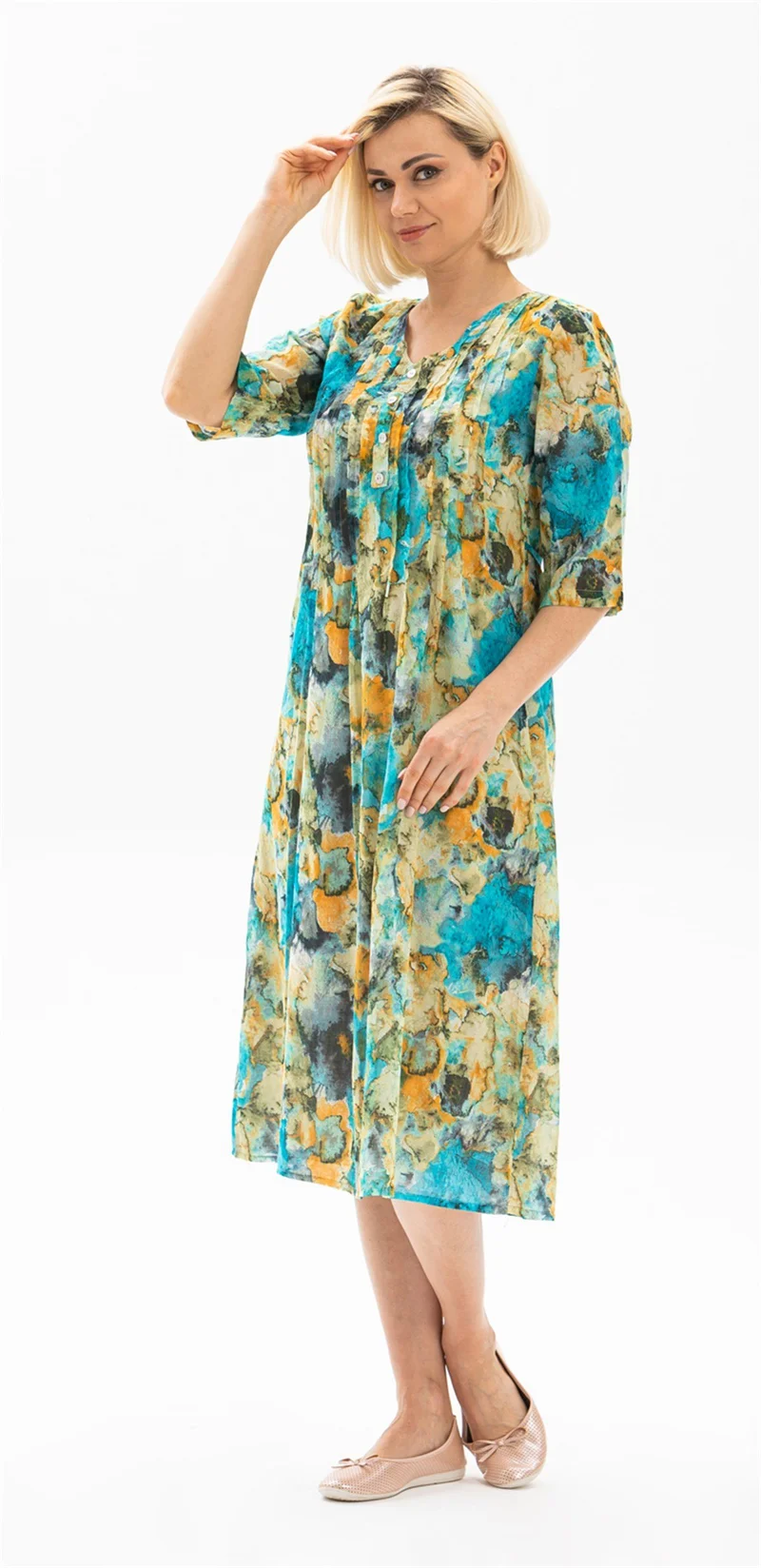Eliş Şile Bezi Floral Print Dress
