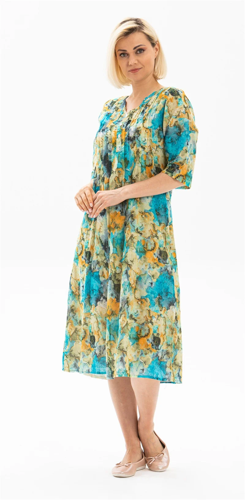Eliş Şile Bezi Floral Print Dress
