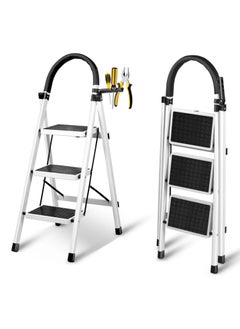DubaiGallery Foldable Ladder，3 Step Ladder,Multipurpose Folding Ladder,Lightweight Folding Step Stools,Portable Multi-Use Stepladder For Home Kitchen Office  - Image 1