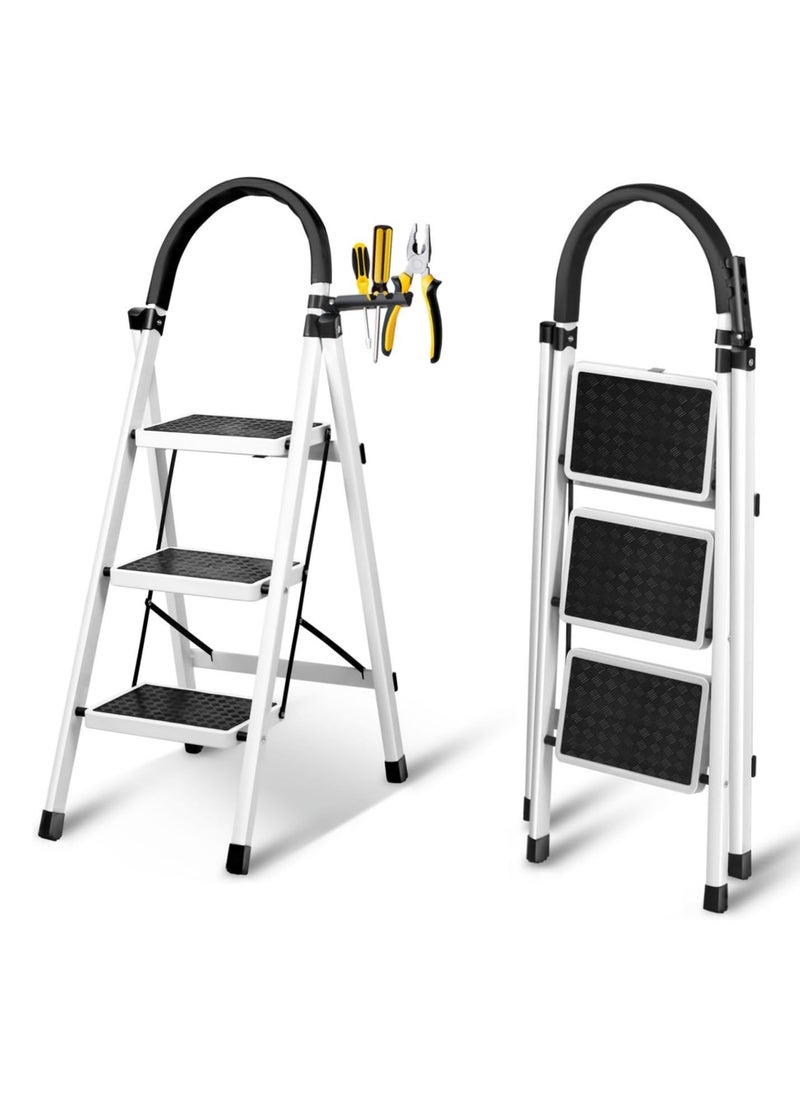 DubaiGallery - Foldable Ladder，3 Step Ladder,Multipurpose Folding Ladder,Lightweight Folding Step Stools,Portable Multi-Use Stepladder For Home Kitchen Office - Image 1