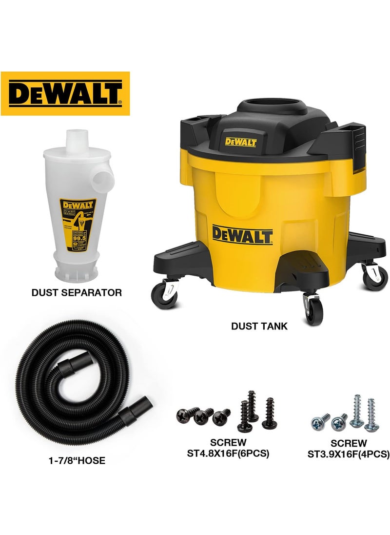 DEWALT DEWALT Dust Separator with 6 Gallon Poly Tank 995 Efficiency Cyclone Dust Collector HighPerformance Cycle Powder Collector Filter DXVCS002 Yellow  - Image 3