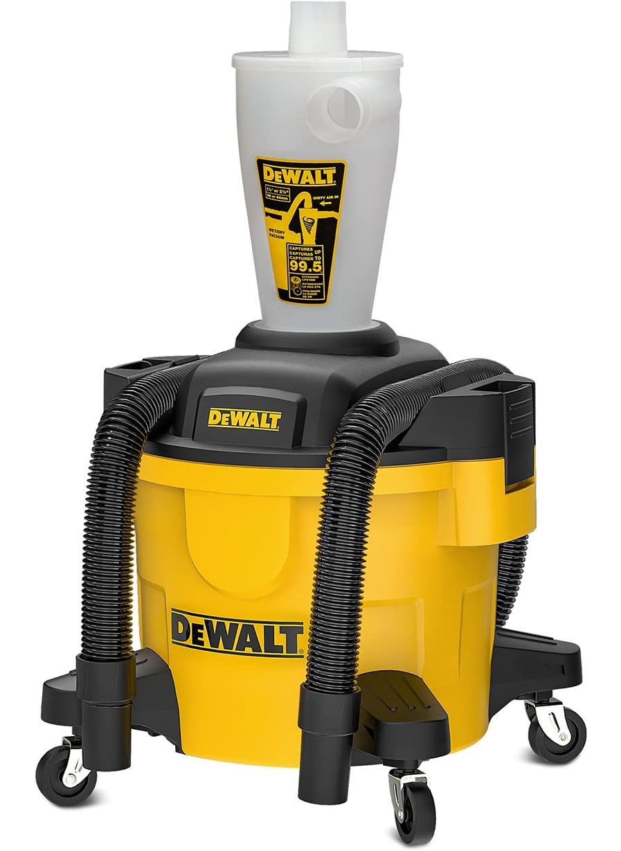 DEWALT DEWALT Dust Separator with 6 Gallon Poly Tank 995 Efficiency Cyclone Dust Collector HighPerformance Cycle Powder Collector Filter DXVCS002 Yellow  - Image 1